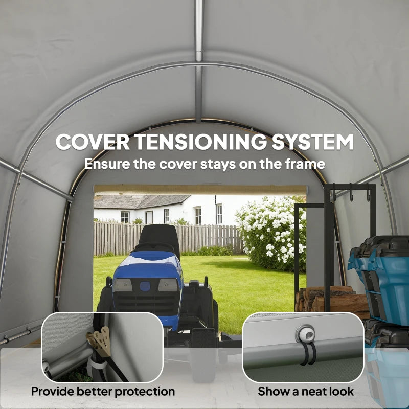 10' x 10' Outdoor Storage Tent, Heavy Duty and Waterproof Portable Shed for Bike, Motorcycle & Garden Tools