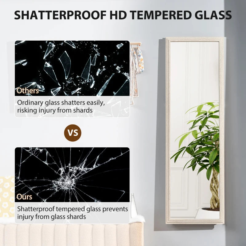 64" x 21" Full Length Mirror, Standing, Wall-Mounted or Leaning Against Wall, for Bedroom, Living Room, White
