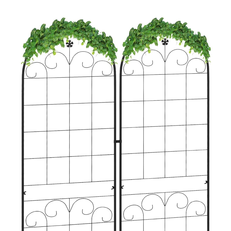 2 Pcs Garden Trellis for Climbing Plants, Outdoor Metal Trellis Plant Support Trellises for Patio, Lawn, Backyard