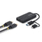 USB to Dual HDMI Adapter, USB A/C to 2x HDMI Displays (1x 4K30Hz, 1x 1080p), 4.3in/11cm Cable, USB 3.0 to HDMI Display Adapter, Windows/macOS, Black