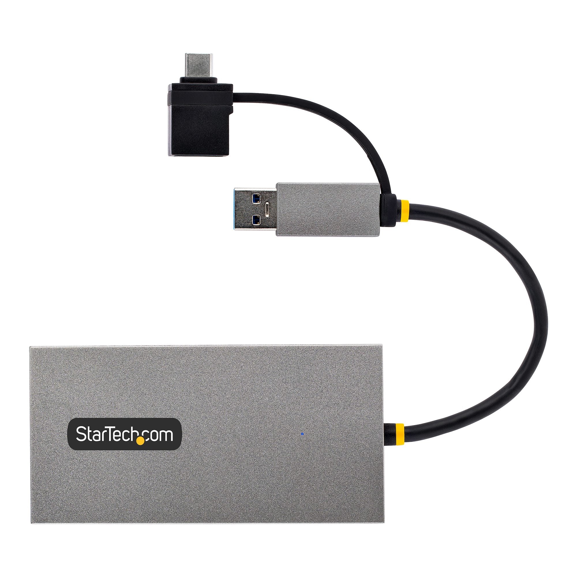 USB to Dual HDMI Adapter, USB A/C to 2x HDMI Displays (1x 4K30Hz, 1x 1080p), Integrated USB-A to C Dongle, 4in/11cm Cable, USB 3.0 to HDMI Display Adapter, Windows & macOS 