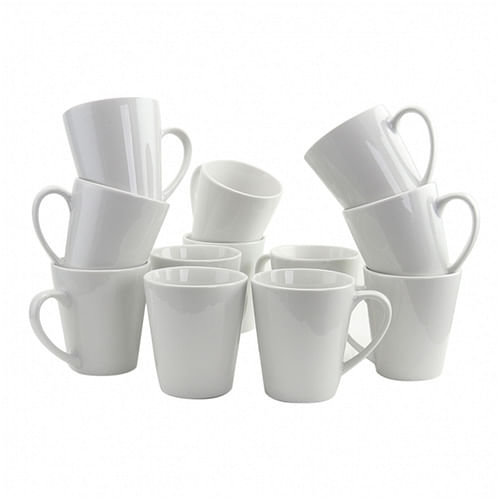 Gibson Home Noble Court 12 oz. Mug Set in White, Set of 12 - Free Shipping 