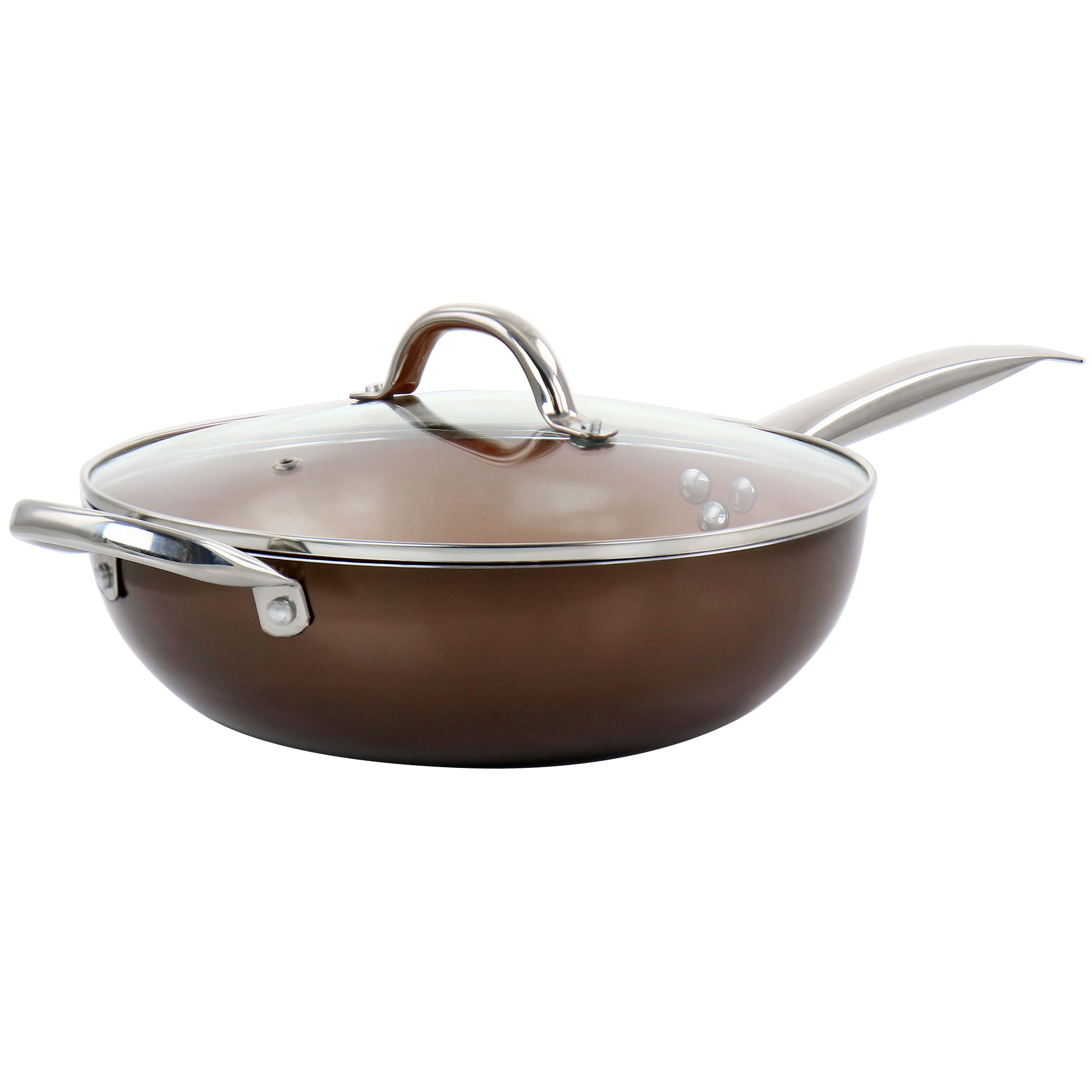 Copper Pan Cooking Excellence 3.5 Quart Aluminum Nonstick Saute Pan in Copper - Free Shipping 