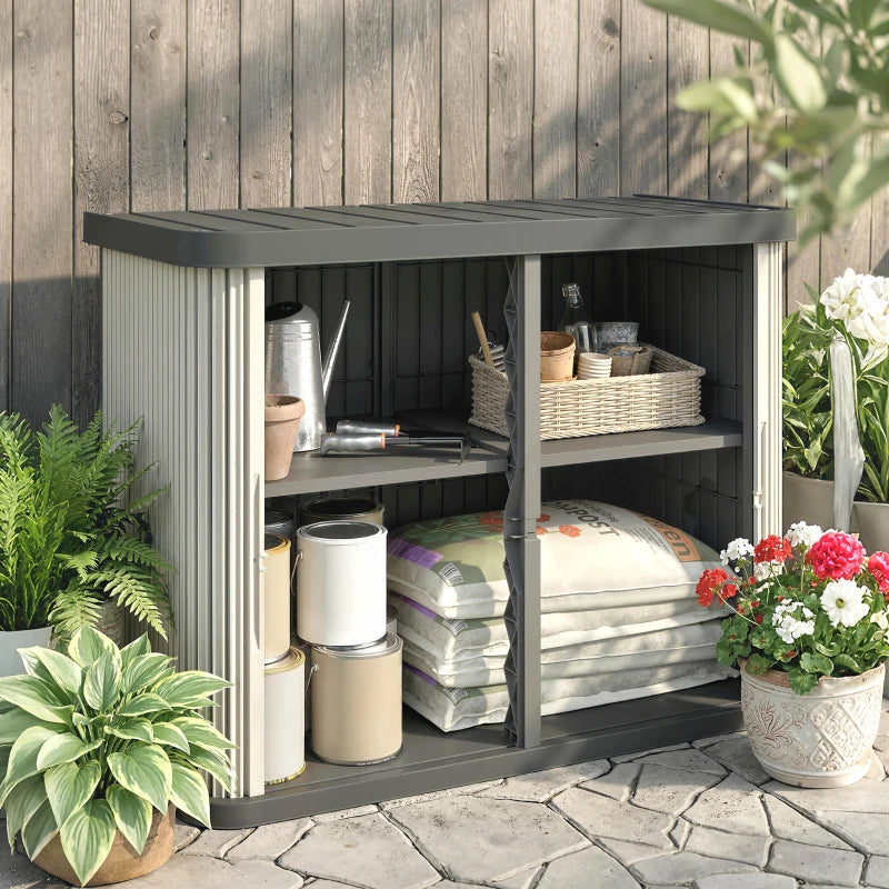 127 Gallon Outdoor Storage Box, UV Resistant Garden Storage Container for Patio, Porch, Poolside, Light Brown