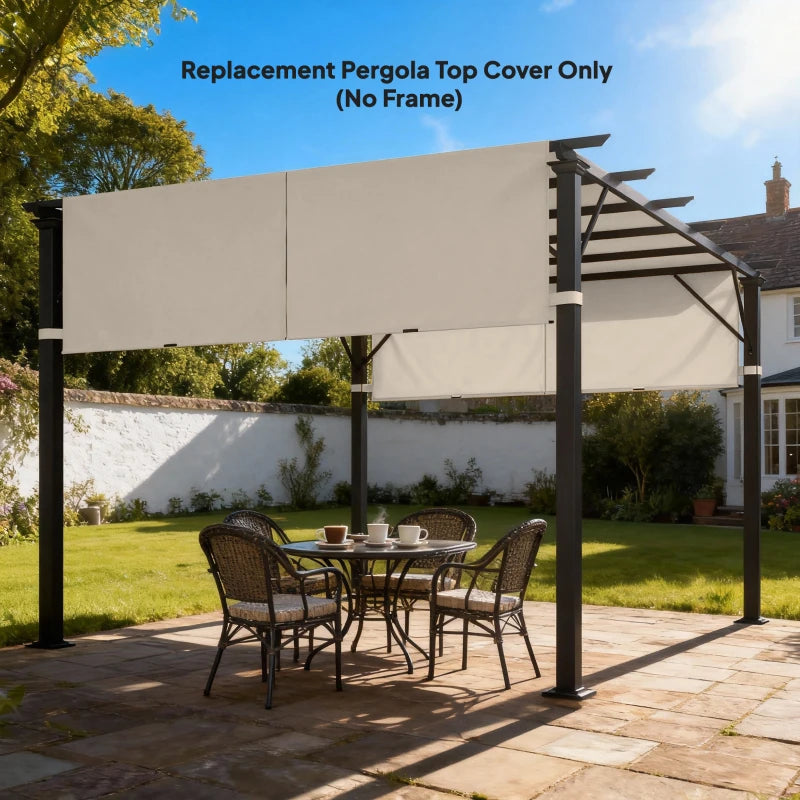 2 Pcs UV Protection Pergola Replacement Canopy, Pergola Shade Cover, Easy to Install, for 10' x 11.8' Pergola, Khaki