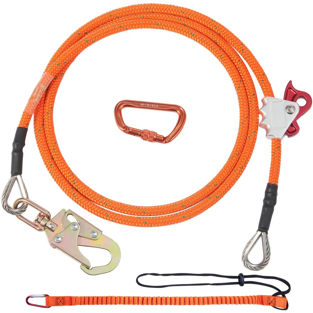 VEVOR 16mm Steel Core Flipline 10ft(3m) Arborist Flipline for Fall Protection