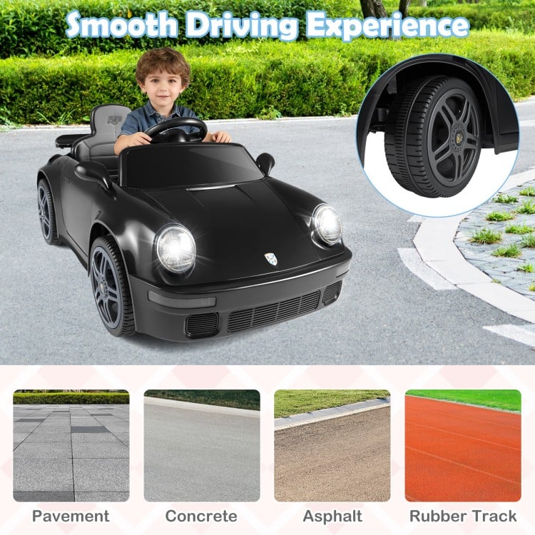 12V Electric Ride On Car Licensed RUF CTR with Remote Control and Music-Black