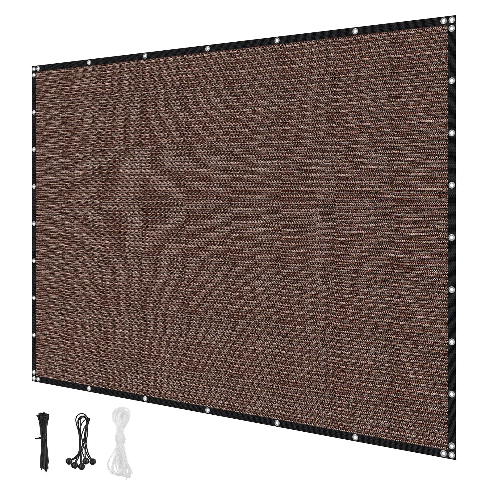 VEVOR 90% Sun Shade Cloth Privacy Screen 8 x 12 ft for Patio Garden (Brown)