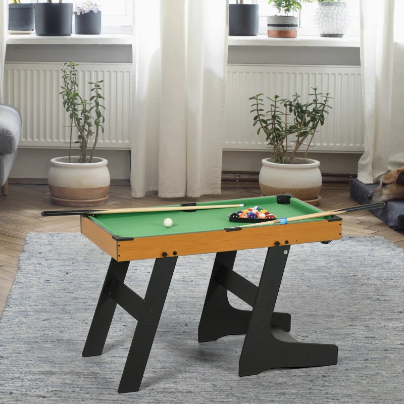 Soozier 38" Mini Pool Table Set Tabletop Billiards Game with Easy Folding for Storage, with Balls, Cues, Chalk, Brush