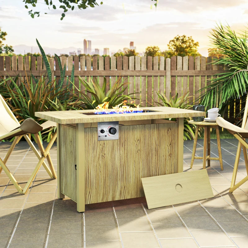 43" Propane Fire Pit Table 50,000 BTU Outdoor Gas Fire Table with Waterproof Cover