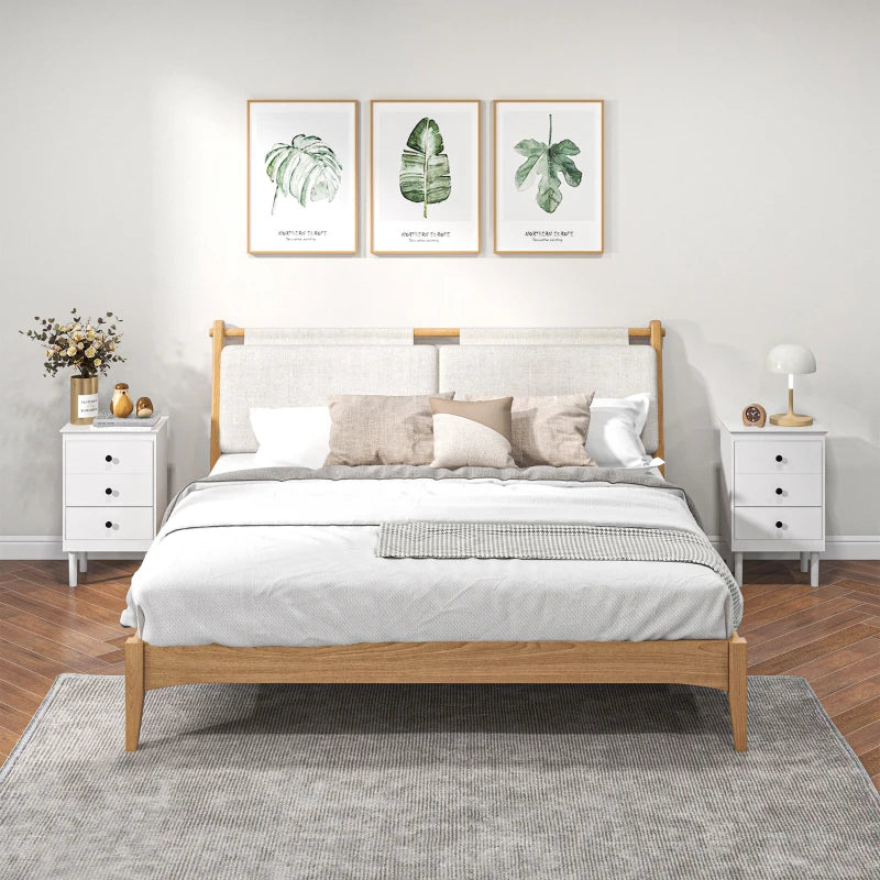 Set of Two Three-Drawer Modern Bedside Tables for Bedroom, White