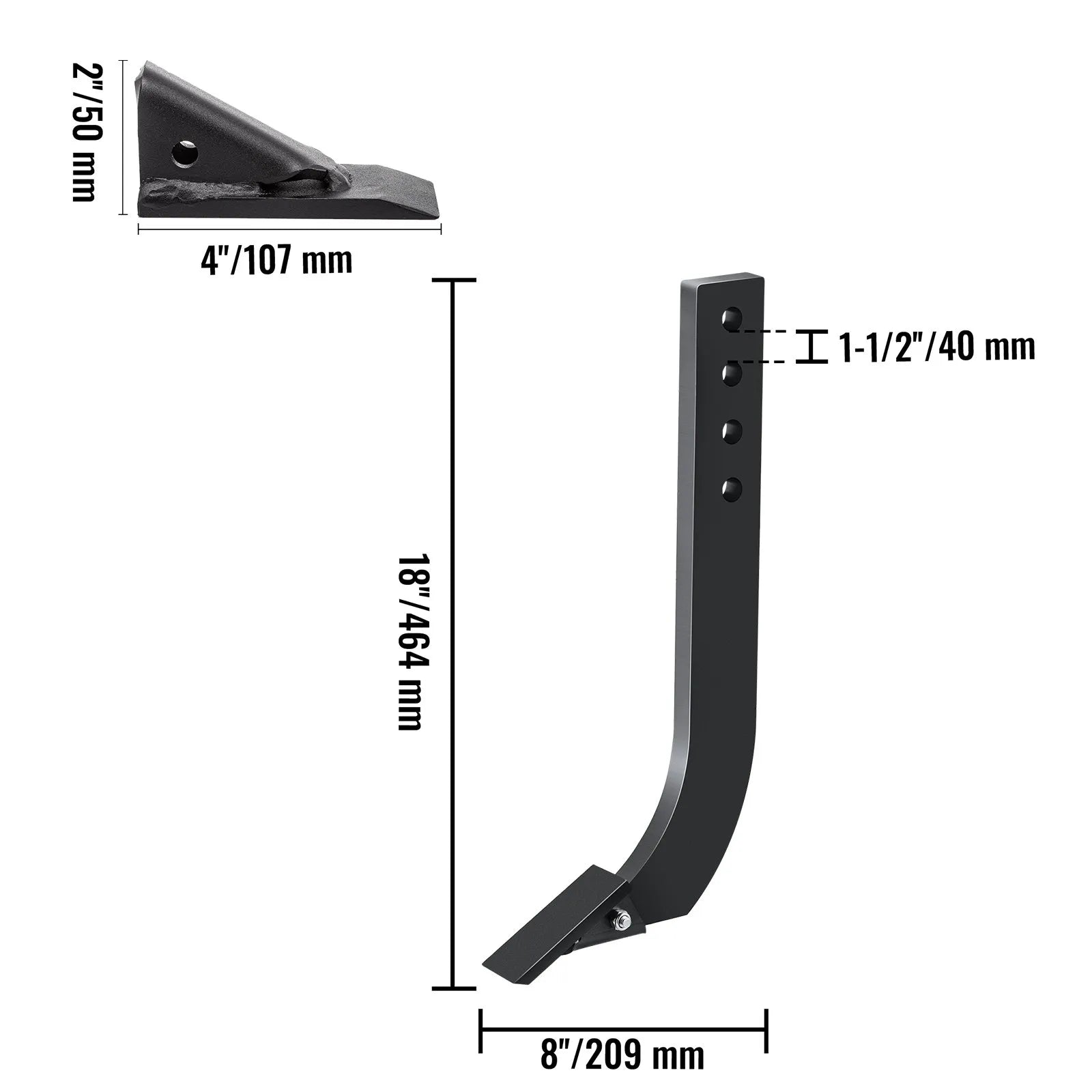 VEVOR 18'' Box Blade Shank Scarifier Shanks Teeth 4 Holes Box Scraper Shank 5pcs
