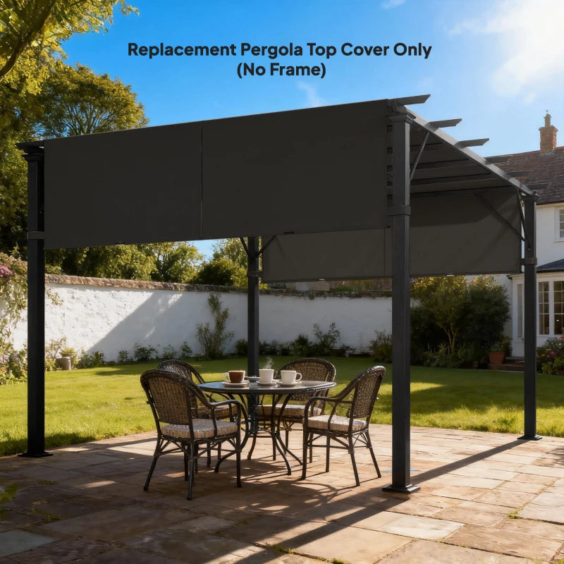 2 Pcs UV Protection Pergola Replacement Canopy, Pergola Shade Cover, Easy to Install, for 10' x 10' Pergola, Black