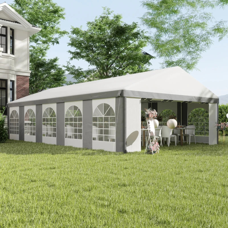 20'x33' Heavy Duty Large Party Tent Event Tent with Removable Sidewalls, for Weddings, Parties, Carports, Grey