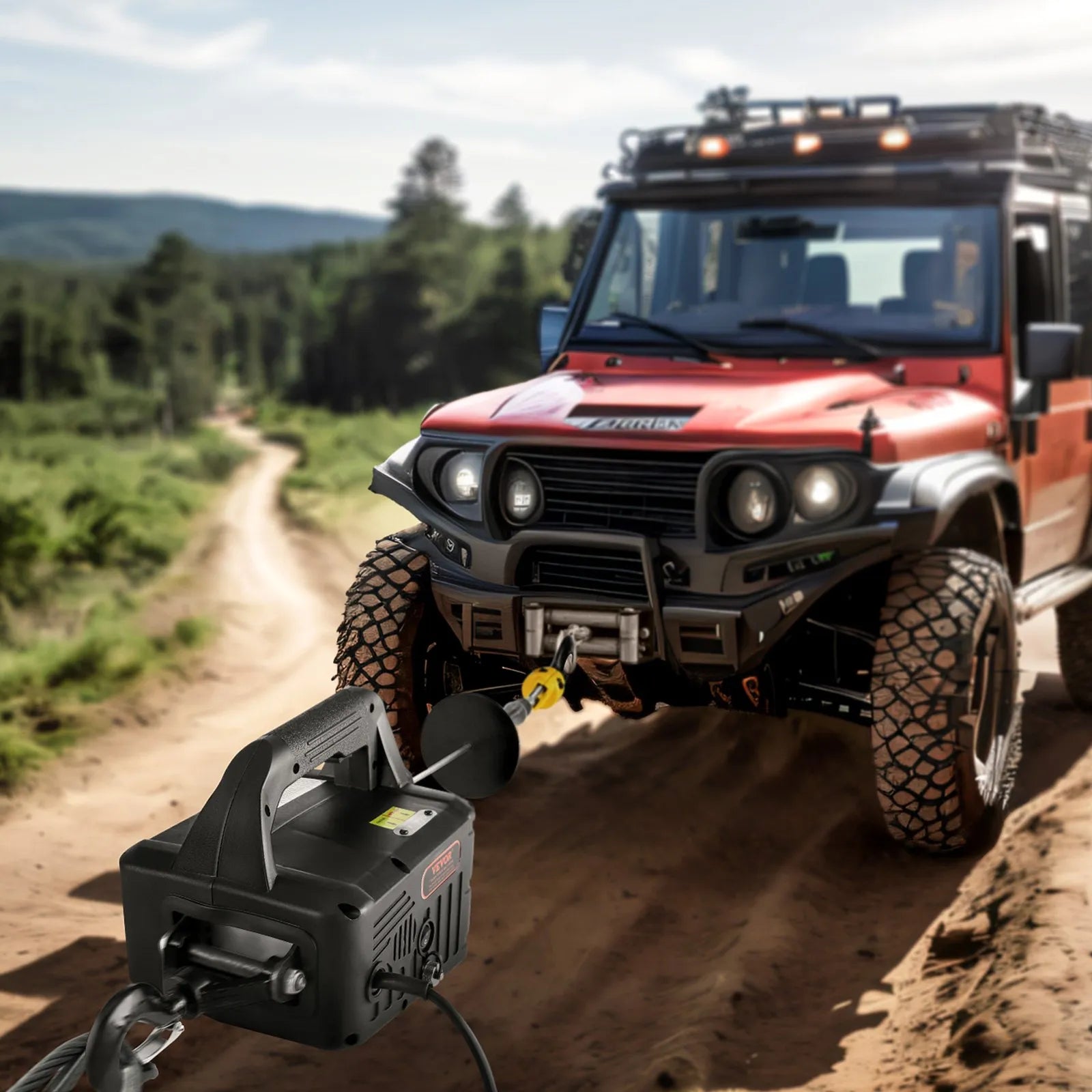 VEVOR 2-in-1 Electric Hoist Winch, 1100 lbs Lift Capacity, 1500W Portable Power Winch Crane, 22.9 ft Lifting Height, 13 ft/min with Wired Remote Control, for Garage, Warehouse, Factory Lifting Towing