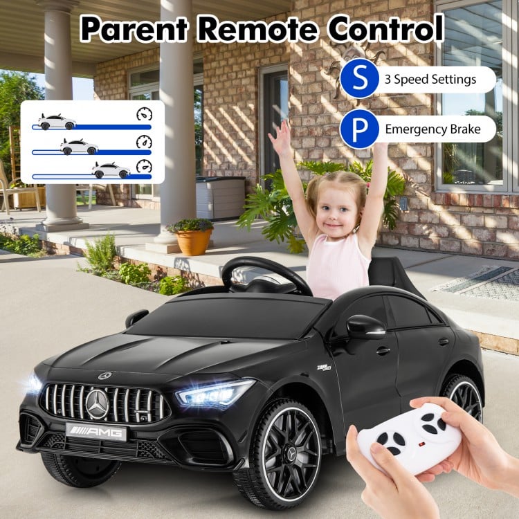 12V Kids Ride on Car Mercedes-Benz AMG CLA 45 with Remote-Black