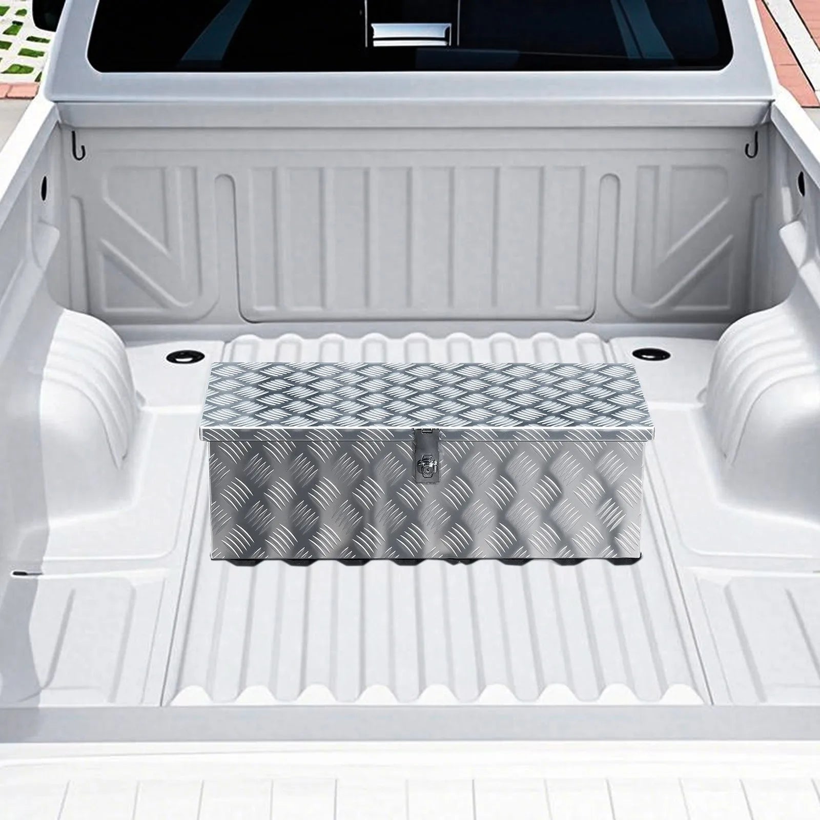 VEVOR 30"x13"x9.6" Heavy Duty Aluminum Truck Bed Tool Box for Pickup RV Silver