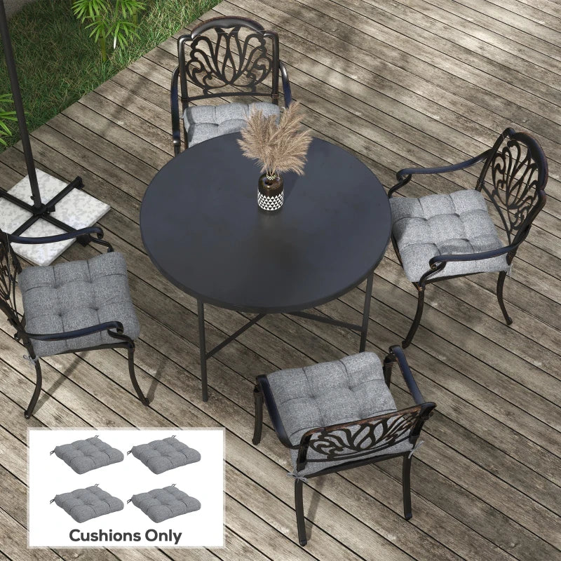 4-Piece Seat Cushion Pillows Replacement, Patio Chair Cushions Set with Ties for Indoor Outdoor