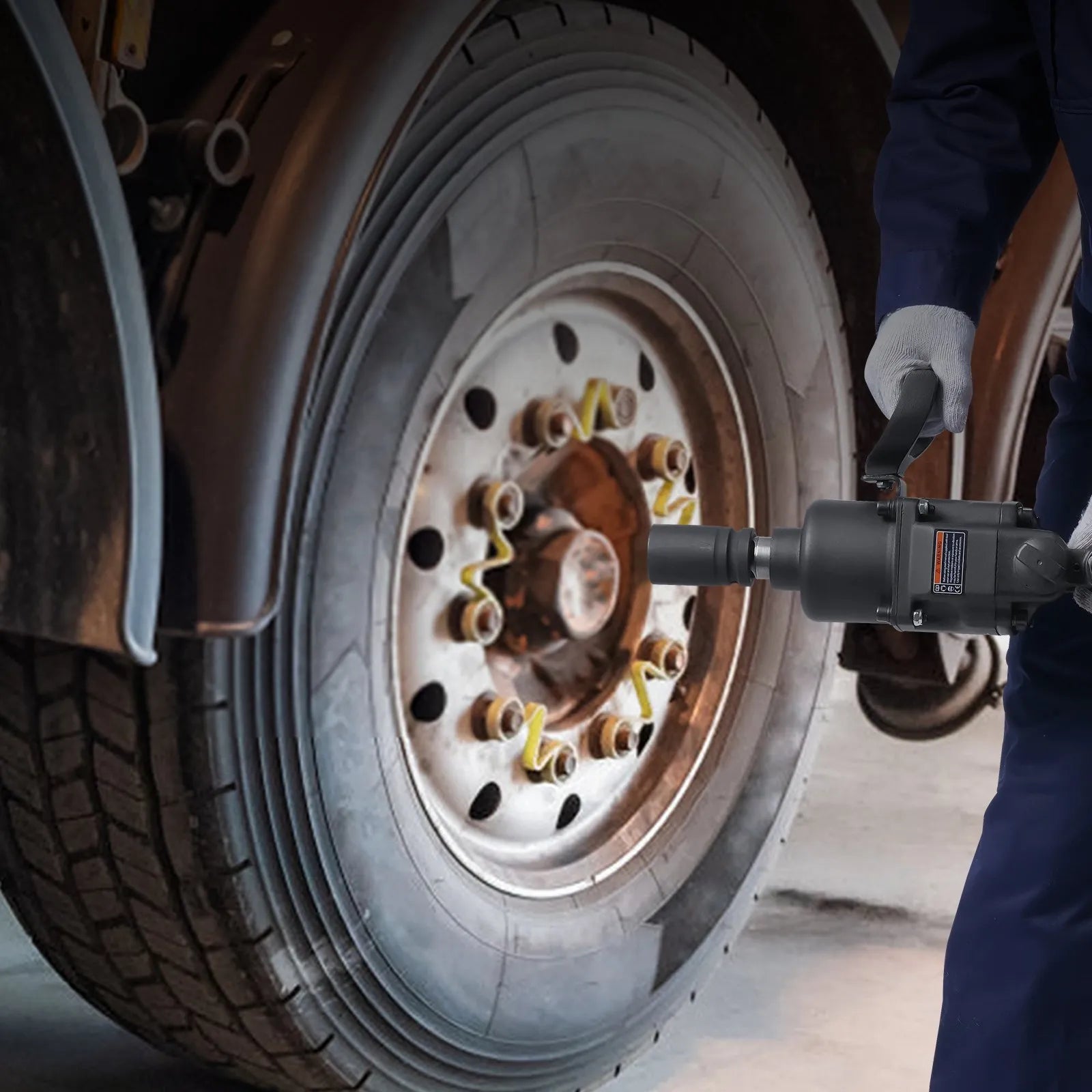 VEVOR 1 Inch Air Impact Wrench, Up to 2730 ft-lbs Reverse Torque Output 1" Pneumatic Impact Gun Lightweight w/ 2 Handles for Heavy Duty Repairs and Maintenance