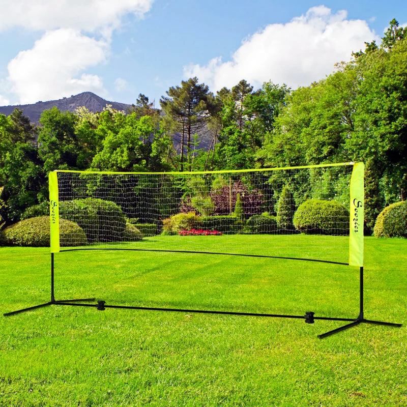 Soozier 10ft Badminton Net, Height Adjustable Outdoor Sports Net with Carry Bag, for Tennis, Pickleball and Volleyball, Yellow