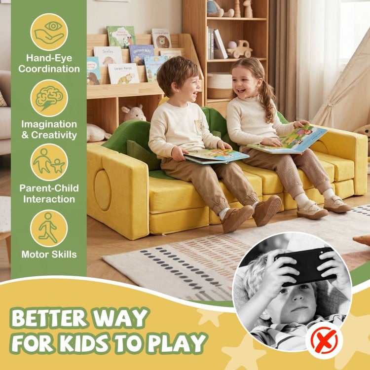 19 Pieces Modular Kids Play Couch for Inspiring Creativity