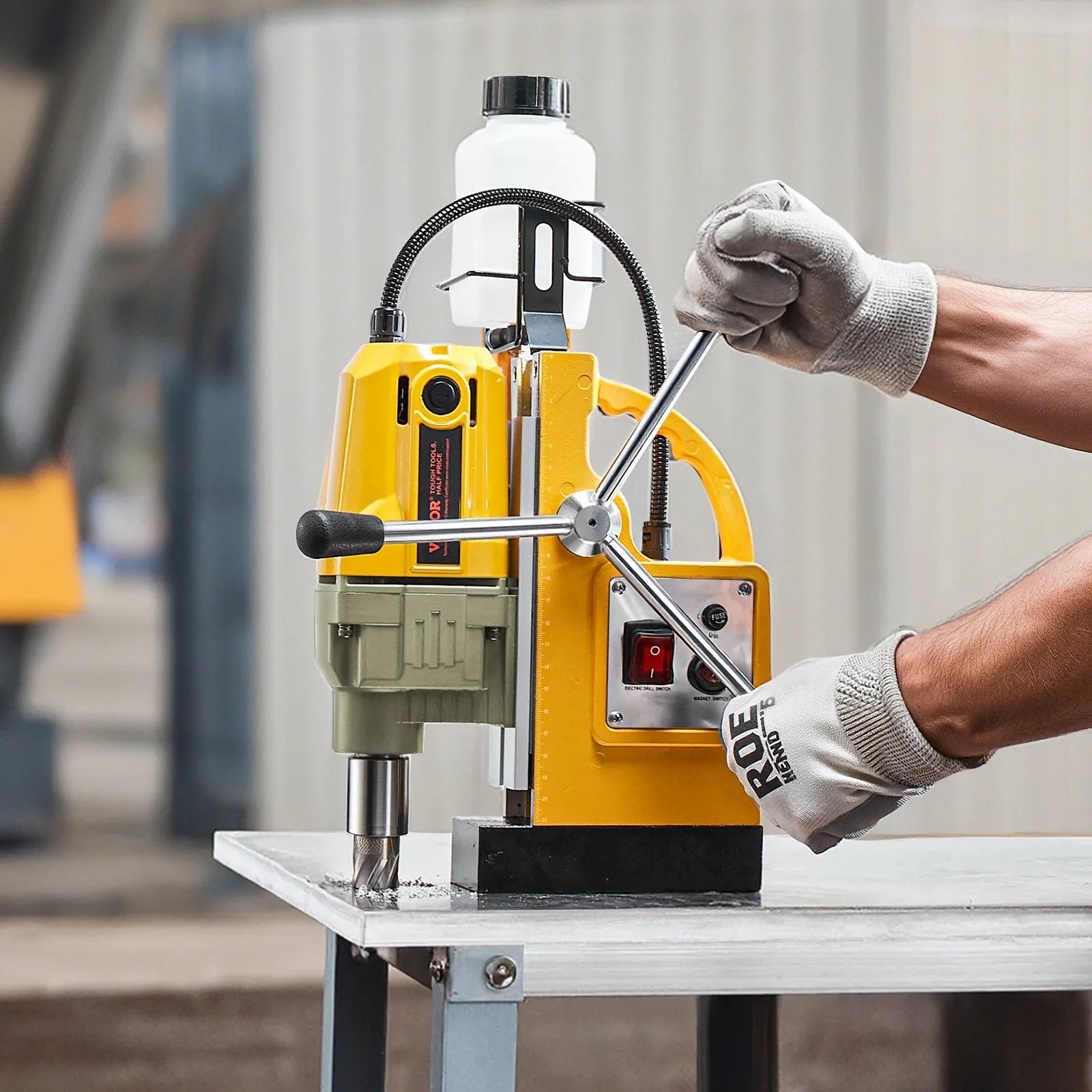Magnetic Drill 1400W 2922 lbf Mag Drill Press 2 in Boring Diameter 0-750 RPM