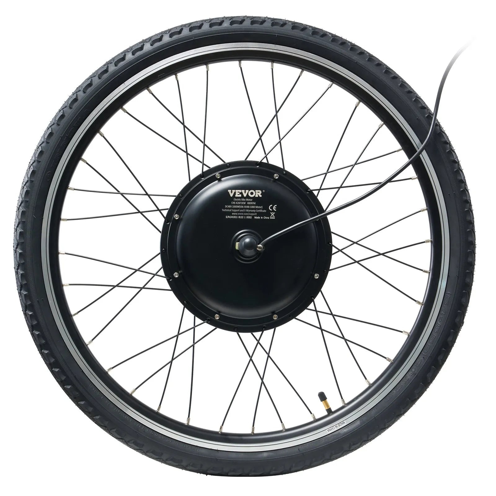 VEVOR 1000W Electric Bike Conversion Kit 48V 26" Front Wheel E-Bike Hub Motor