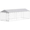 19.7' x 7.5' x 6.6' Dog Kennel Outdoor for Small Medium Large Dogs with Waterproof Cover, Silver