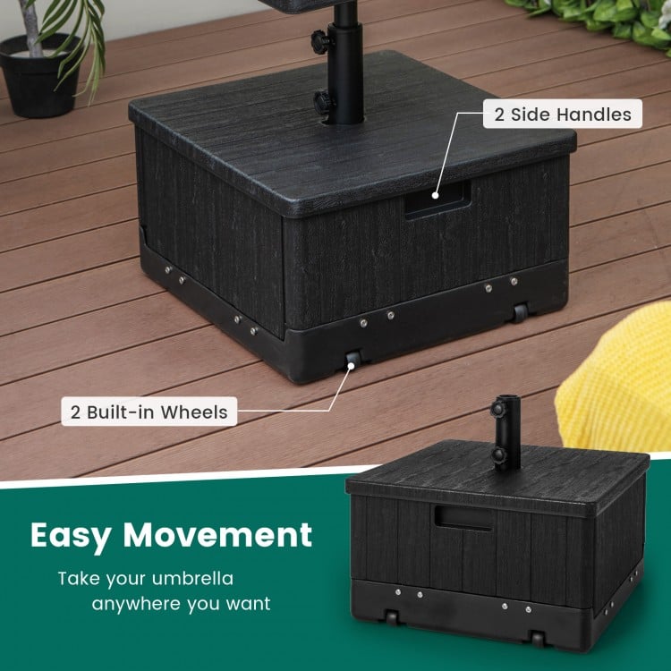 175 LBS Outdoor Fillable Umbrella Base with Table Tray-Black
