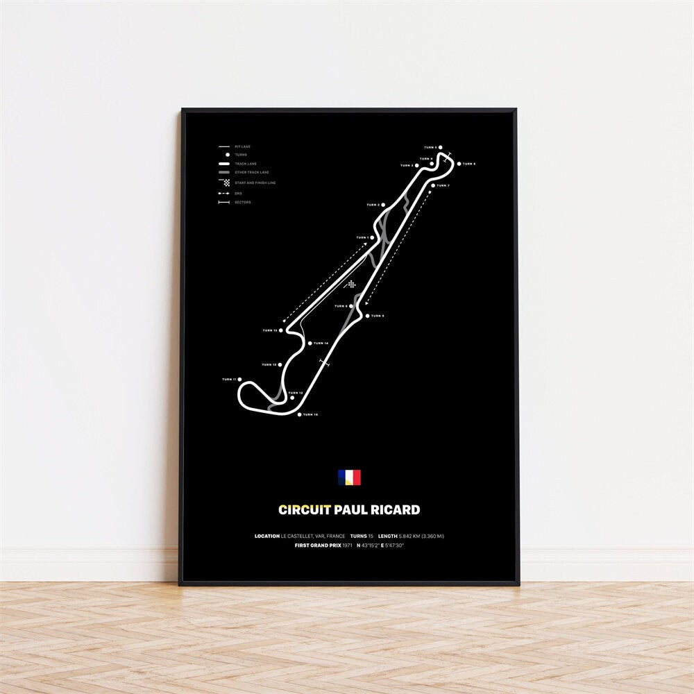 Poster Formel 1 Rennstrecken I Deko Print ohne Rahmen 