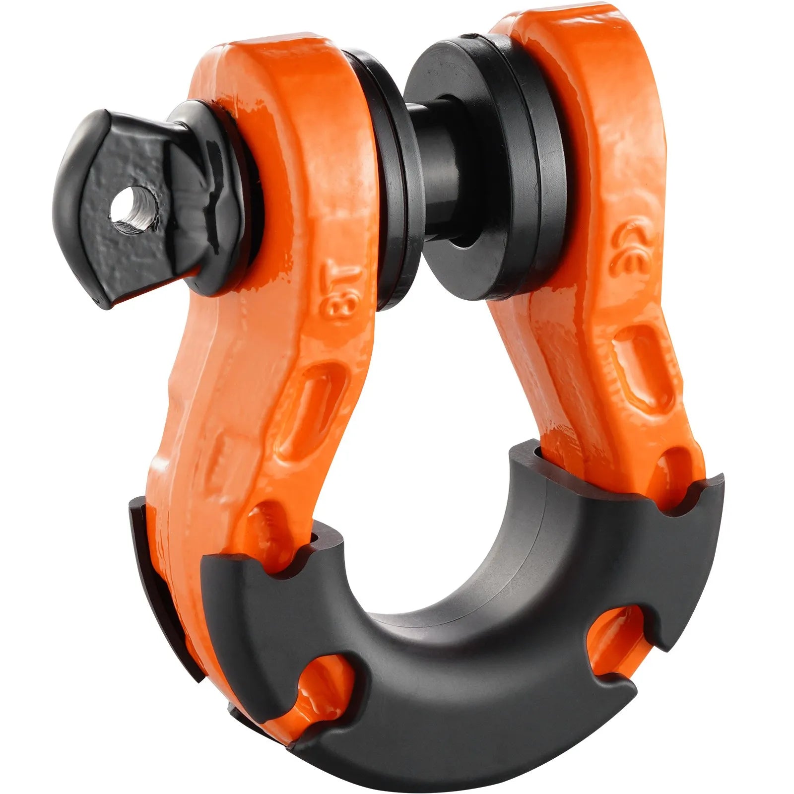 VEVOR 3/4" D-Ring Shackle, 2 Pack Alloy Steel Shackles 66139 lbs (30 Ton) Break Strength with 7/8" Screw Pin, Isolators & Washers, Heavy Duty Off Road Vehicle Recovery Shackle for Jeep Truck, Orange