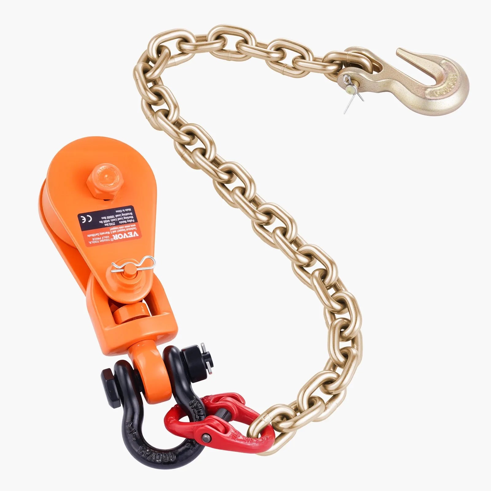 VEVOR 2 Ton 3" Snatch Block Chain Flatbed Tow Truck Rollback Car Carrier Cable