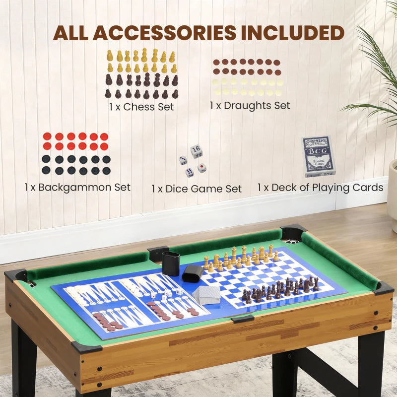 Soozier 48 in 13-in-1 Combo Multi Game Table with Foosball, Pool, Hockey and More for Adults, Light Walnut