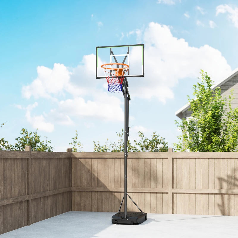 Soozier 4.1-8.5ft Adjustable Basketball Hoop with 33" Shatterproof Board, 18" Rim, Wheels and Fillable Base, for Teens Adults