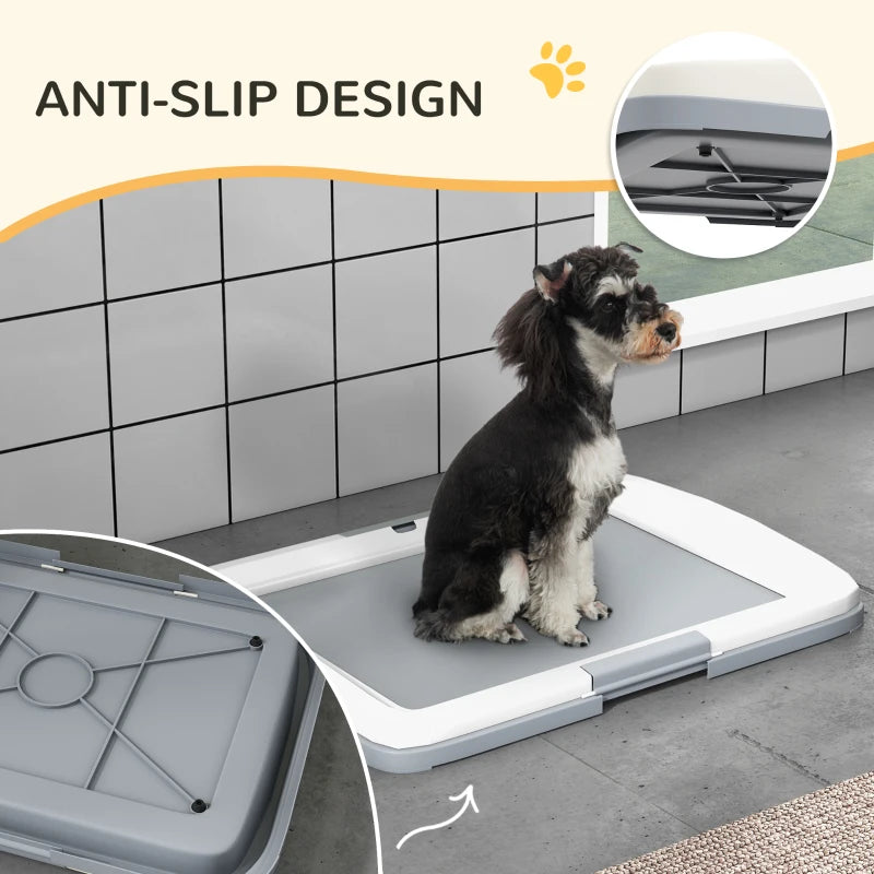 25" x 19" Pee Pad Holder, Dog Potty Tray for Indoor Outdoor, Easy to Clean Dog Training Toilet Pee Pad Tray, Grey