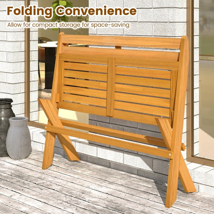 2-Person Acacia Wood Patio Garden Bench with 800 lbs Capacity
