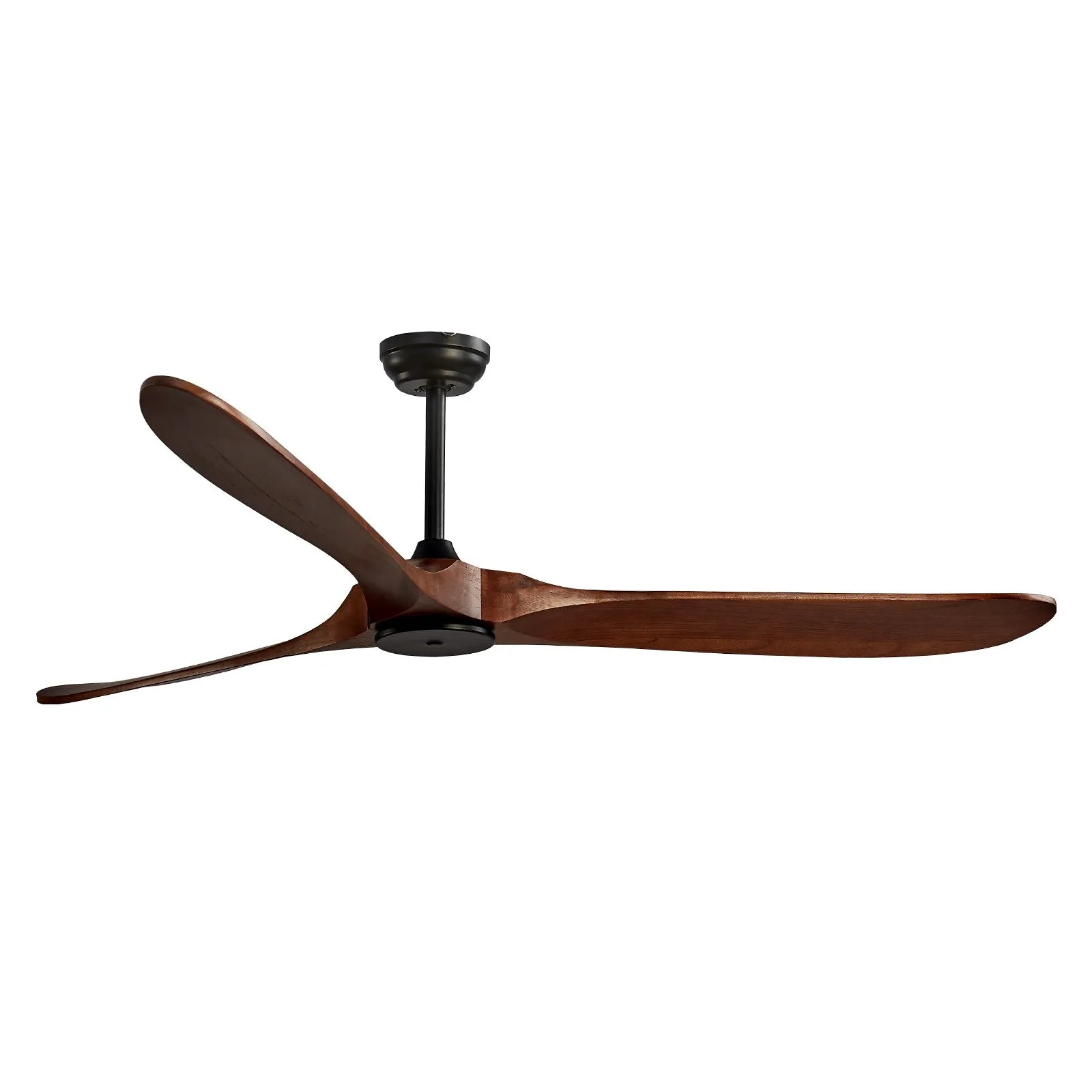 VEVOR 72" Wood Blade Ceiling Fan No Light Remote Control Reversible Motor Walnut