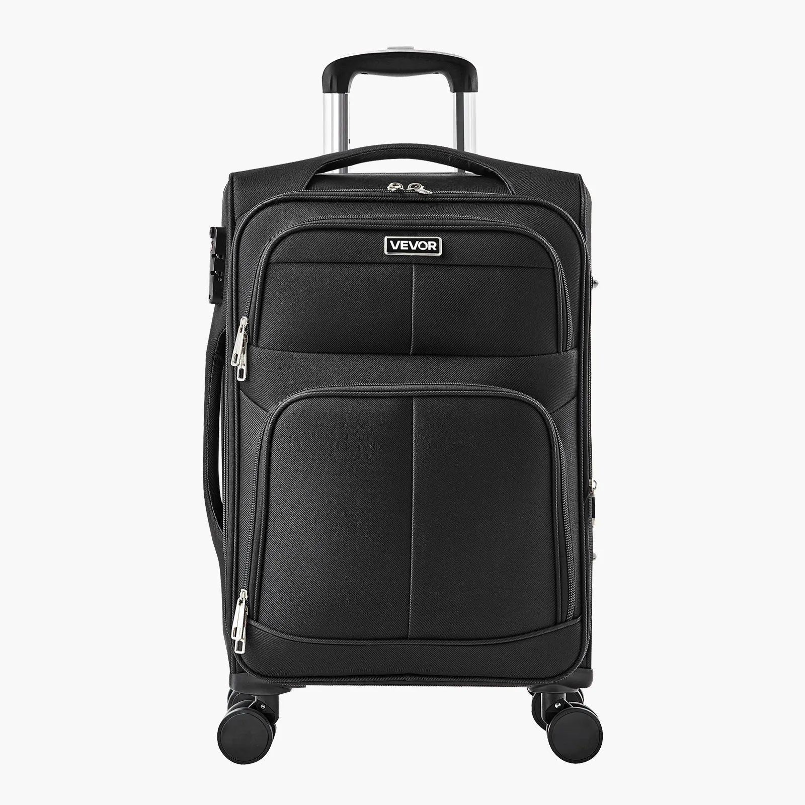 VEVOR 20" Softside Expandable Luggage with Spinner Wheel Carry on Suitcase Black