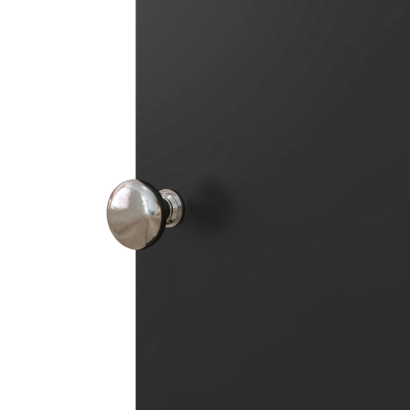 Small Toilet Paper Cabinet, Bathroom Corner Cabinet with Doors and Shelves for Paper Shampoo, Black
