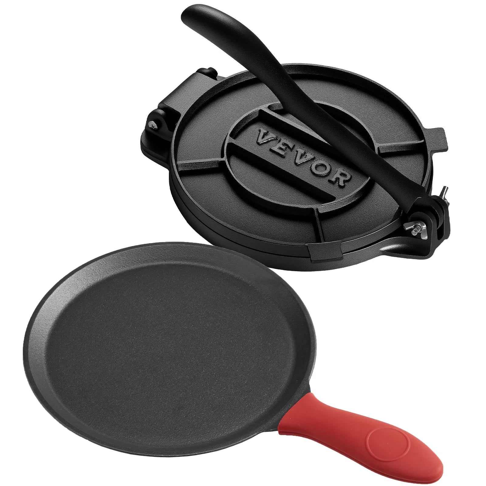 VEVOR 10 Inch Tortilla Press Chapati Maker Roti Dough Maker Heavy Duty Cast Iron