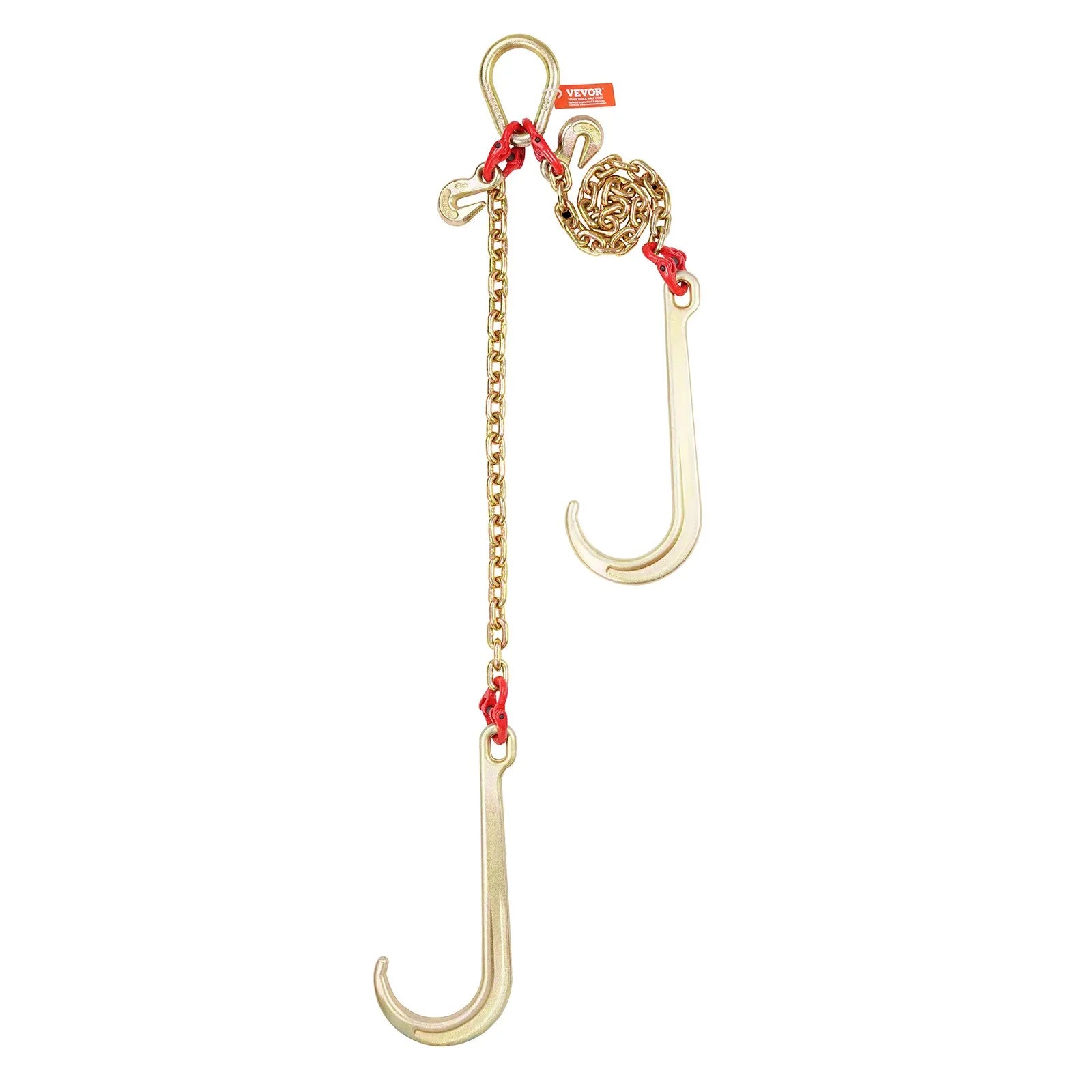 VEVOR 5/16" x 2' G80 Tow Chain J Hook V-Chain Bridle Grab Hook Wrecker 10800 lbs