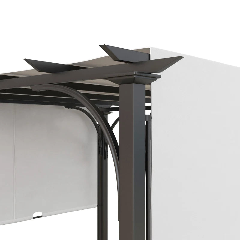 10' x 10' Outdoor Pergola Patio Gazebo Canopy Sun Shelter, Steel Frame, White