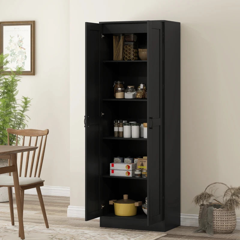69" Tall Pantry Cabinet with Adjustable Shelves, Modern Kitchen Pantry Cabinet with Soft Close Doors, Black