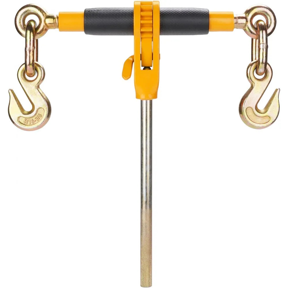 VEVOR 4PCS Ratchet Chain Binder, 5/16"-3/8" Heavy Duty Load Binders, with G80 Hooks 7,100 lbs Secure Load Limit, Labor-saving Anti-skid Handle, Tie Down Hauling Chain Binders for Flatbed Truck Trailer