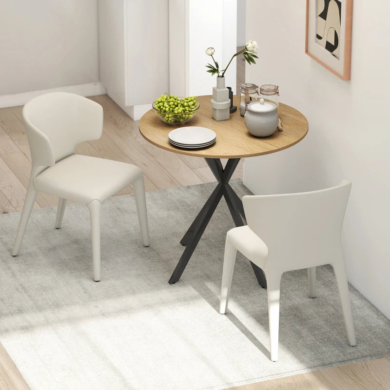 31.5" Industrial Round Dining Table - White Oak