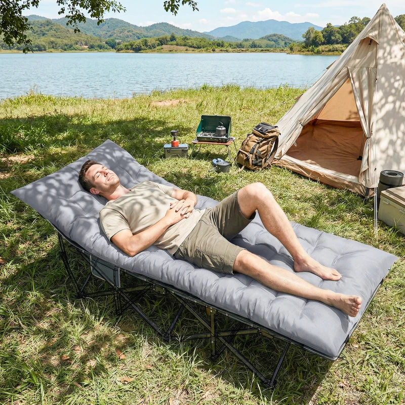 Sleeping Mat, Camping Mat Pad with Elastic Straps, Light Grey