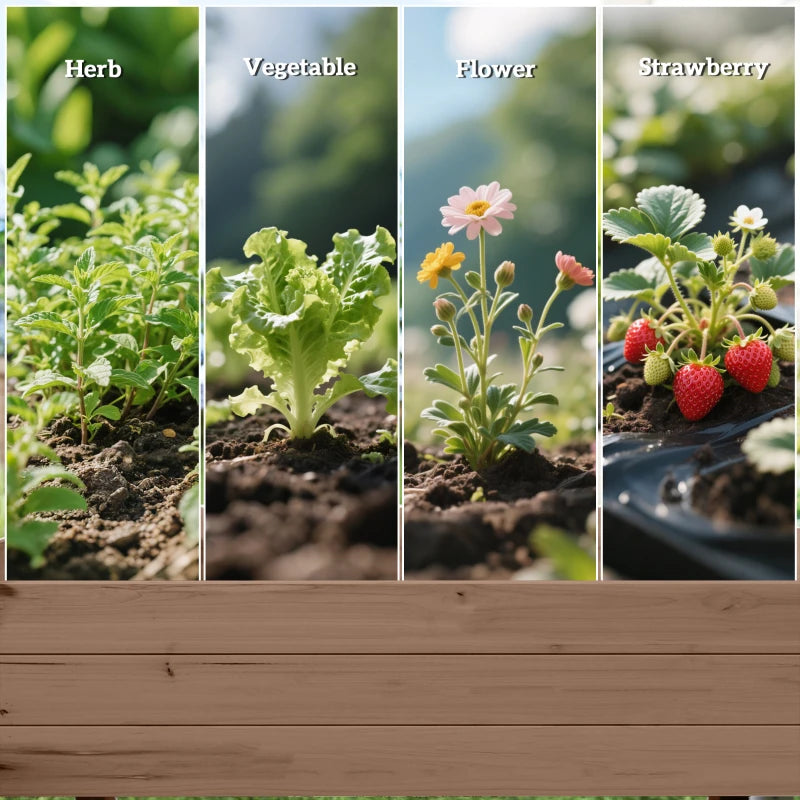 2 Tiers Raised Garden Bed, Wooden Elevated Planter Box with Legs, Gardening Planting Bed, Carbonised