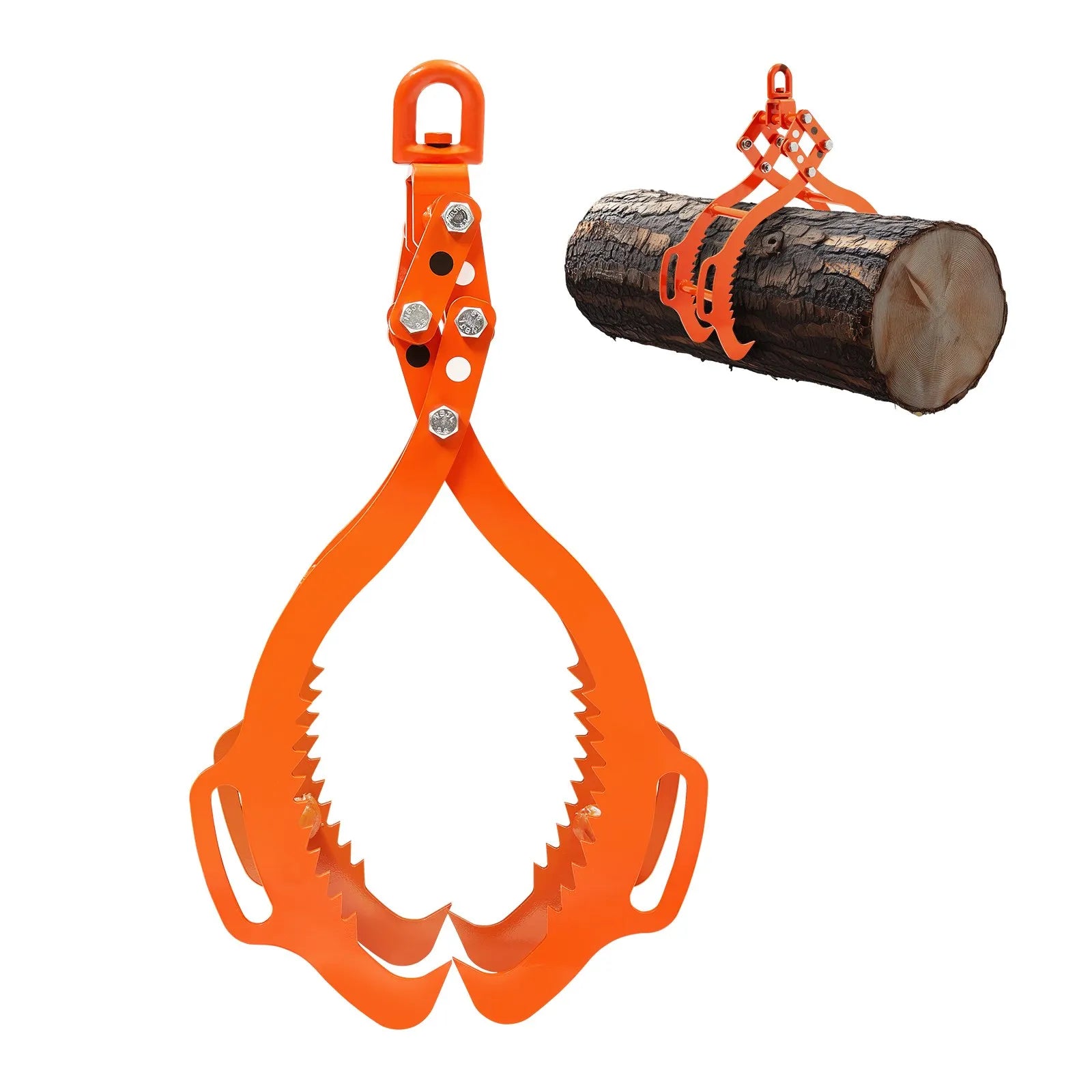 VEVOR 28in Log Lifting Tongs 4 Claw Solid Steel Log Grapple Swivel Log Tools