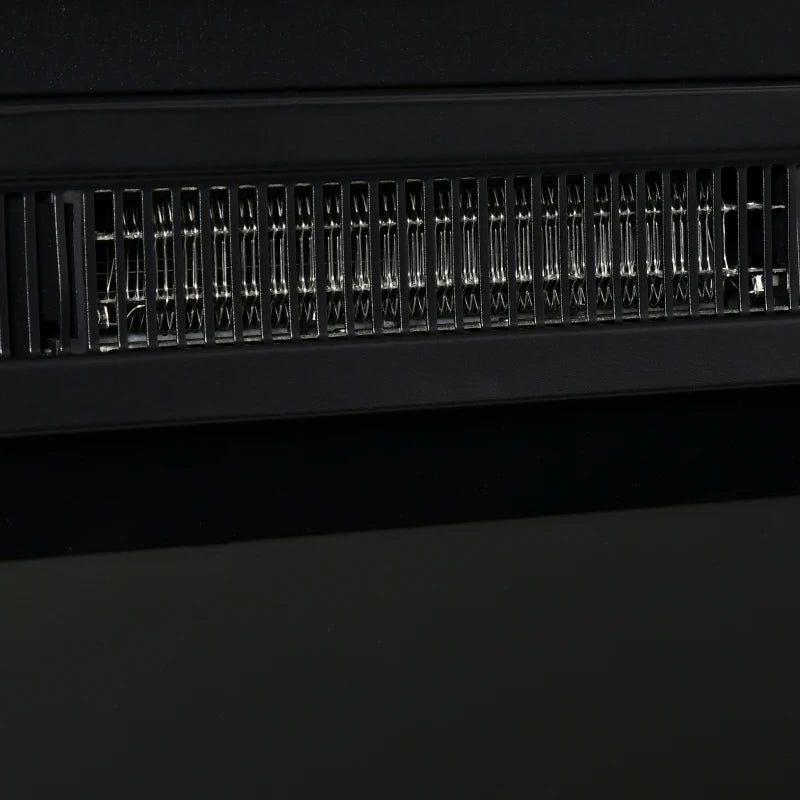 23" Electric Fireplace Insert for Wooden Cabinet, Recessed Fireplace Heater with Realistic Log Flames, Adjustable Brightness, 1400W, Black