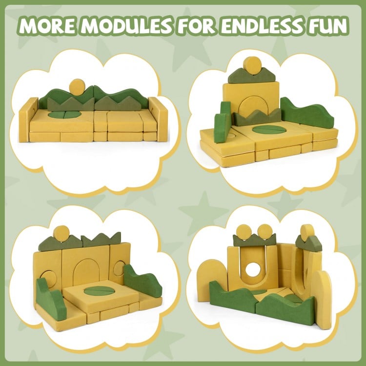 19 Pieces Modular Kids Play Couch for Inspiring Creativity